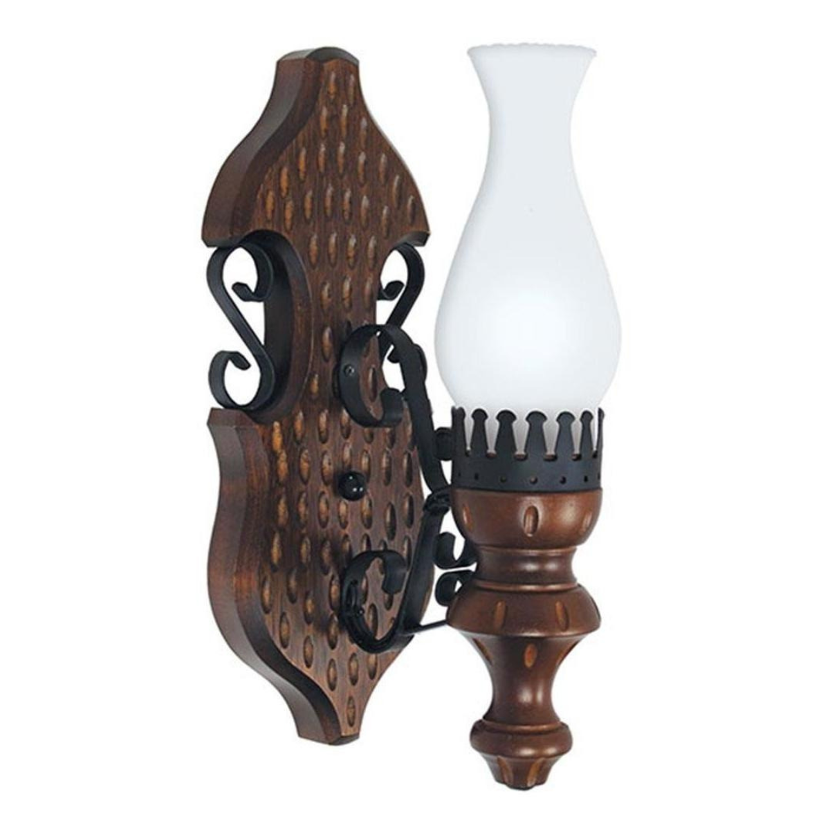 Arandela Rustica Muller 700e Madeira Vidr...