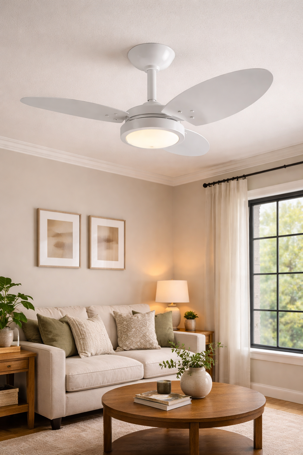 Ventilador Ventura Led Branco 220v 3 pas