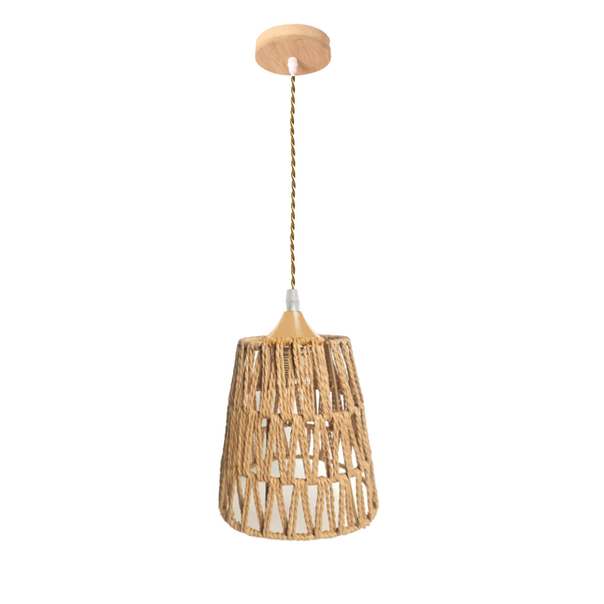 Pendente Biak 18cm Sisal Madeira Decoraçã...